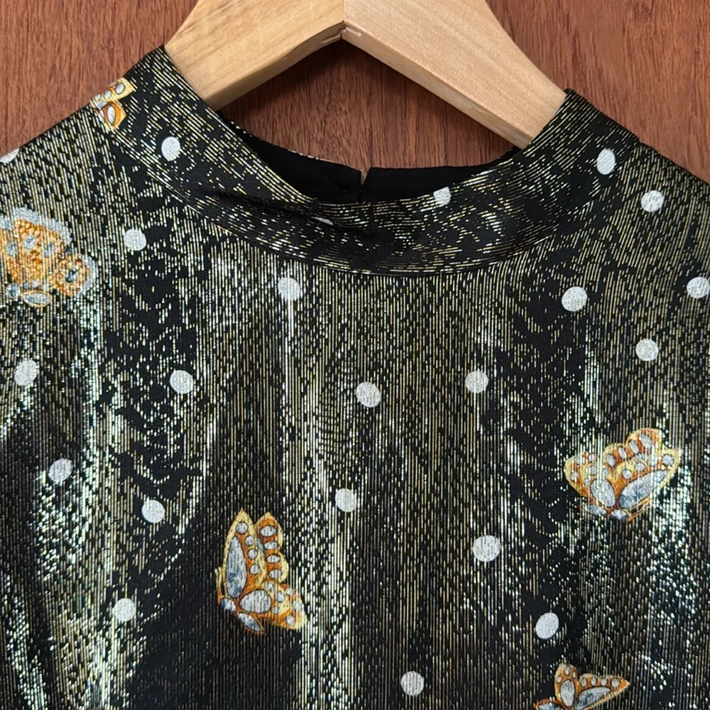 The Kooples Paris silk/metallic dress. Size 3 - I think is the same as a large. - Picture 10 of 16